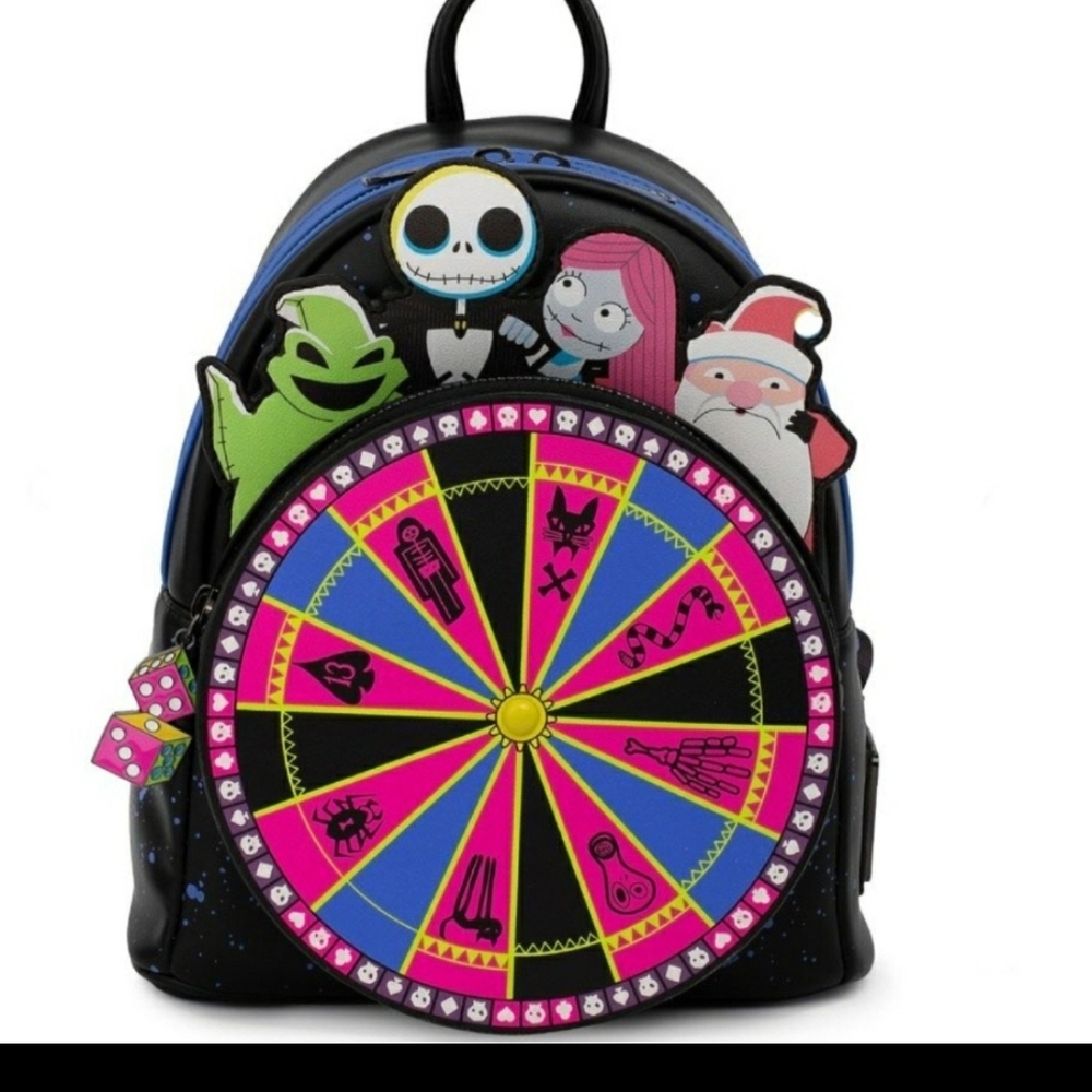 Loungefly Disney Nightmare Before Christmas Oogie Boogie Wheel Mini Backpack Bag